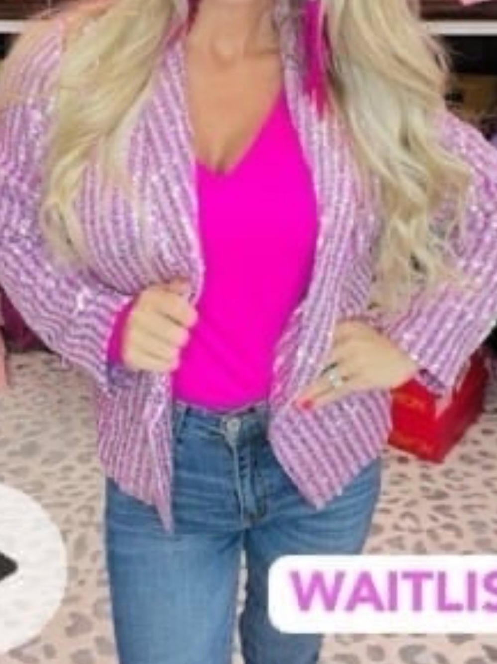 Purple Multi Sequin Pin Strip Blazer